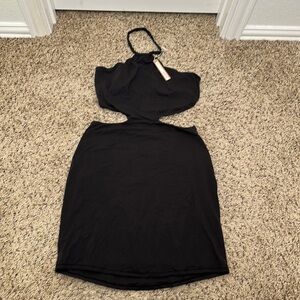Fits everybody cut‎ out halter dress in black Sz 3X